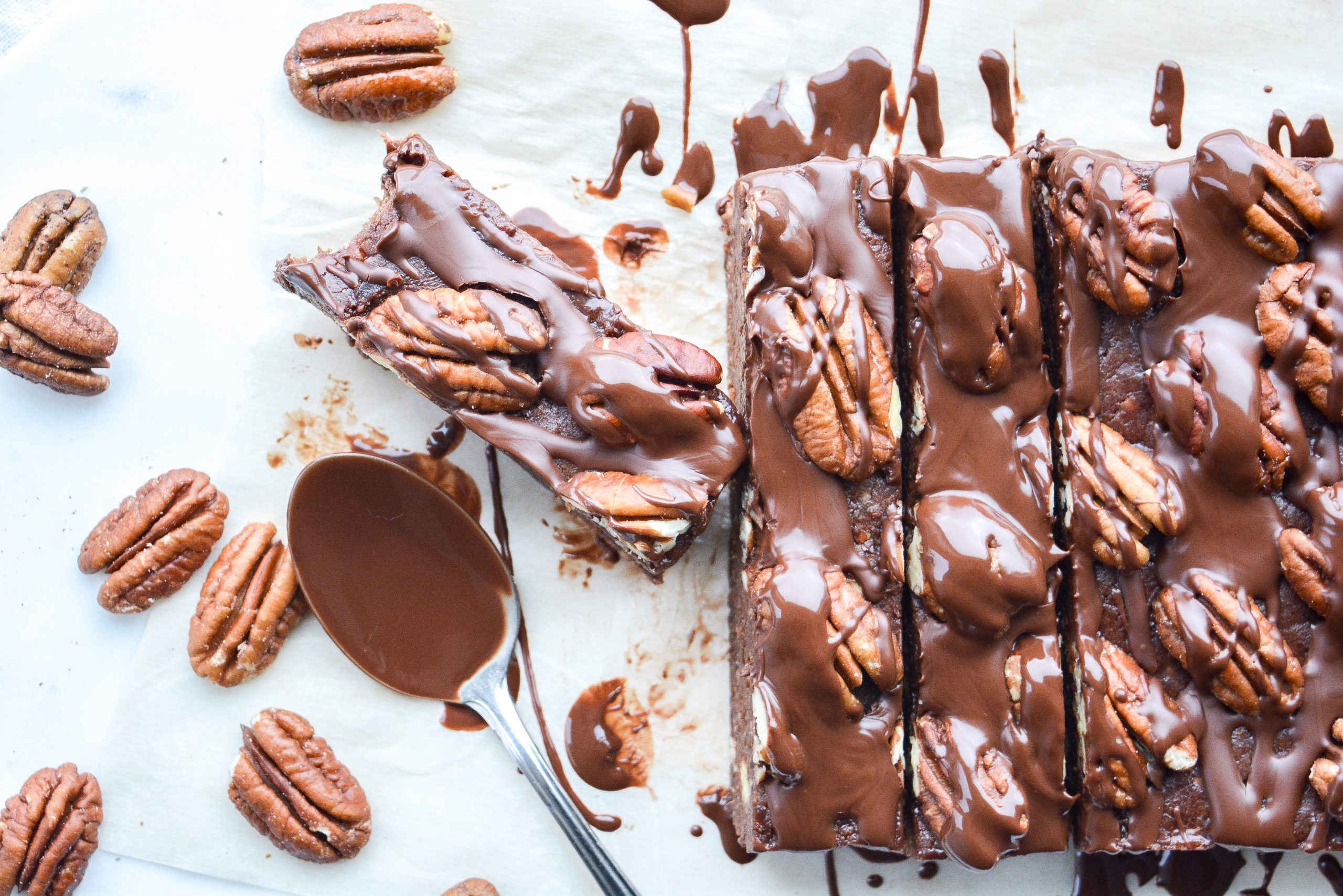 chocolate pecan collagen fudge bars