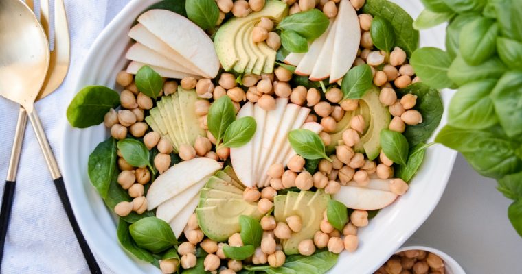 Avocado, Chickpea & Apple Salad with Maple Balsamic Dressing | Vegan