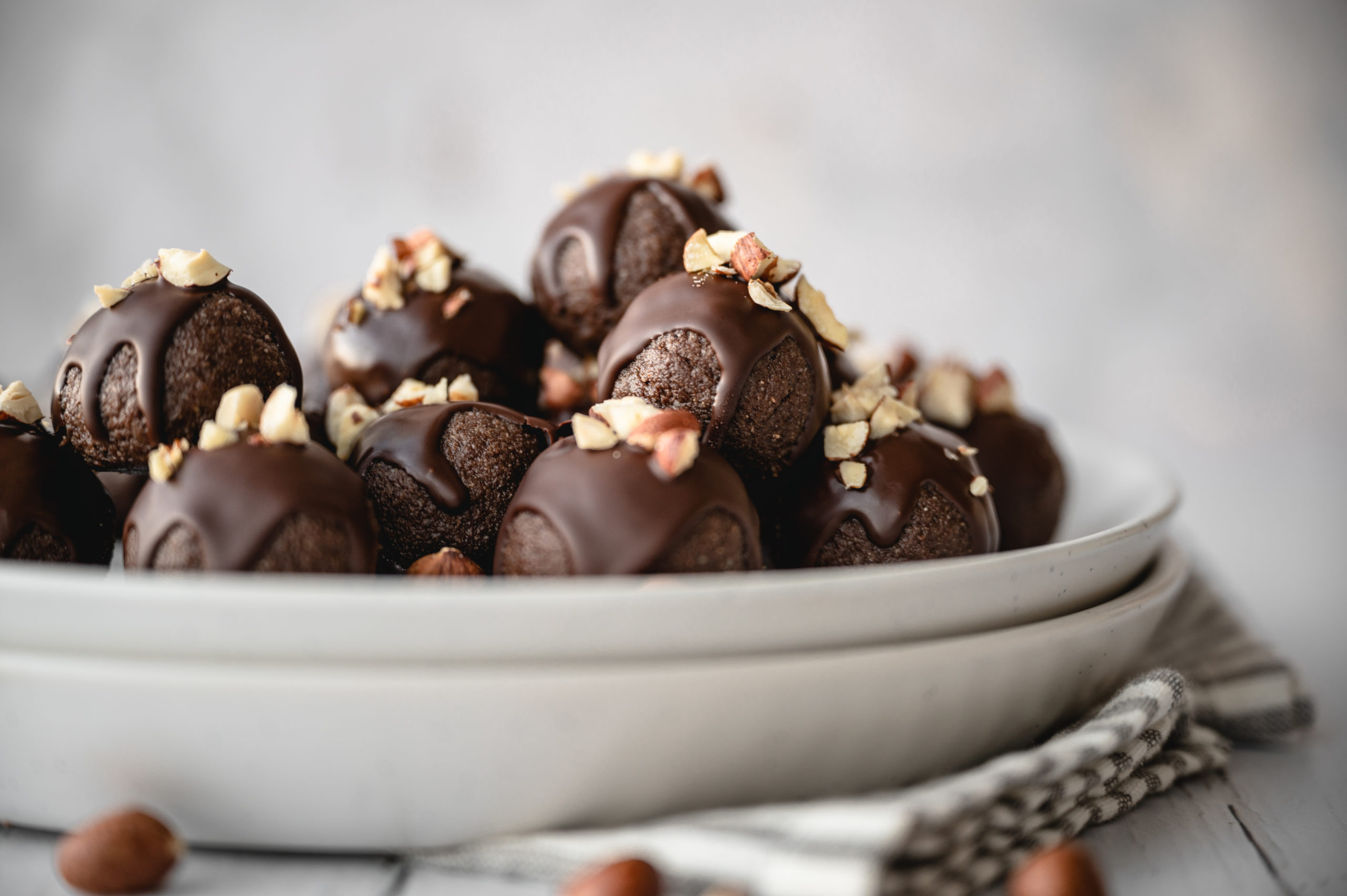 Chocolate Hazelnut Brownie Truffles | Vegan & Paleo